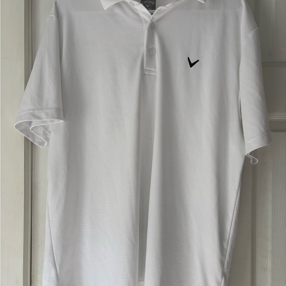 Callaway White Polo Shirt with Black Logo